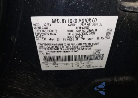 2014 Ford Edge Sport z USA, uszkodzony, nr VIN 2FMDK4AK1EBA17605